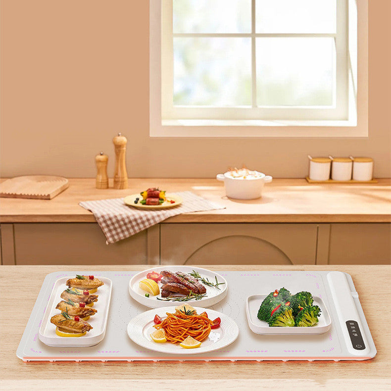 Foldable Silicone Hot Food Board with Intelligent Heat Preservation for Home Use